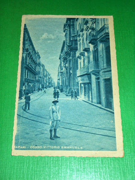 Cartolina Trapani - Corso Vittorio Emanuele 1942