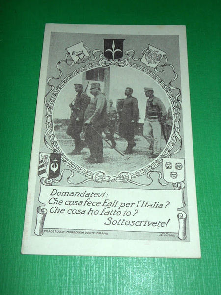 Cartolina Militaria - Propaganda Prestito Nazionale - Sottoscrivete 1915 ca