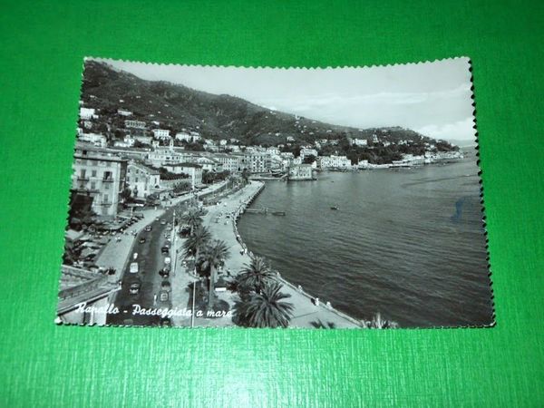 Cartolina Rapallo - Passeggiata a mare 1958