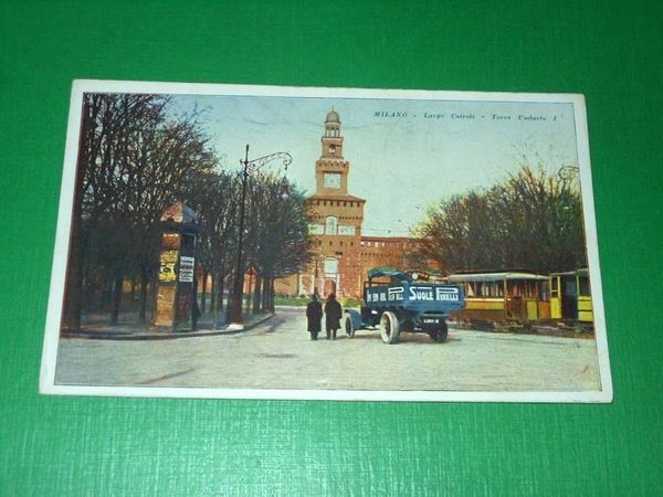 Cartolina Milano - Largo Cairoli - Torre Umberto I 1926