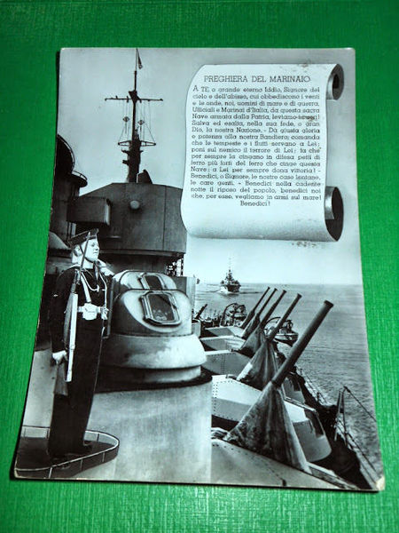 Cartolina Militaria Marina - Preghiera del Marinaio 1955 ca