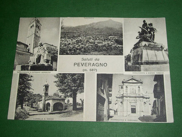 Cartolina Peveragno ( Cuneo ) - Vedute diverse 1940 ca