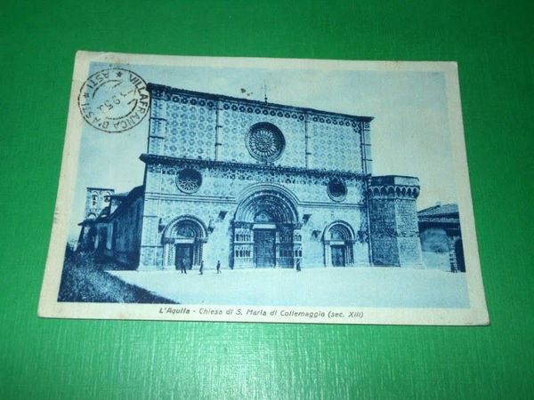 Cartolina L'Aquila - Chiesa di S. Maria di Collemaggio 1950