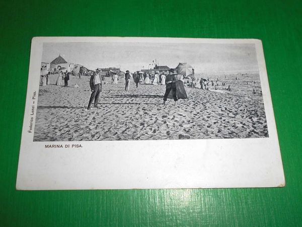 Cartolina Marina di Pisa - Particolare della spiaggia 1900 ca