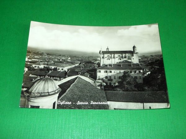 Cartolina Cigliano ( Vercelli ) - Scorcio panoramico 1966