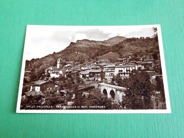 Cartolina Valle Chiusella - Traversella - Panorama 1935