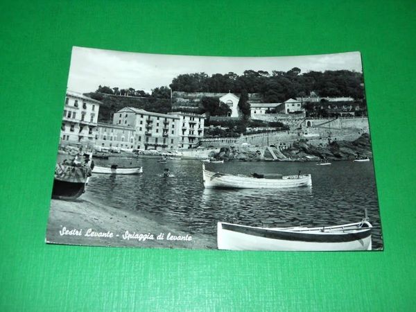 Cartolina Sestri Levante - Spiaggia di Levante 1961