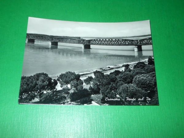 Cartolina Cremona - Ponte sul Po 1955 ca