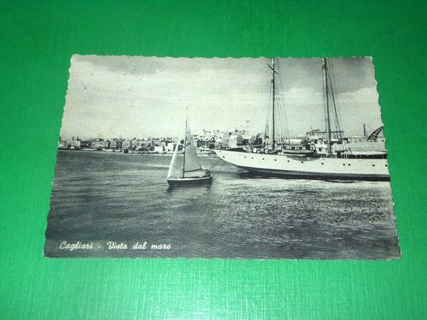 Cartolina Cagliari - Vista dal mare 1955
