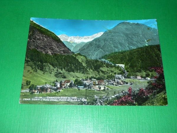 Cartolina Campodolcino - Fraz. Corti - Sfondo Pizzo Stella 1964