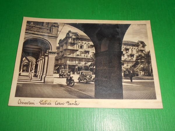 Cartolina Chiavari - Portici Corso Dante 1940 ca