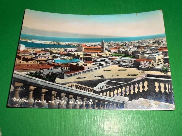 Cartolina Messina - Panorama vista da Cristo Re 1959