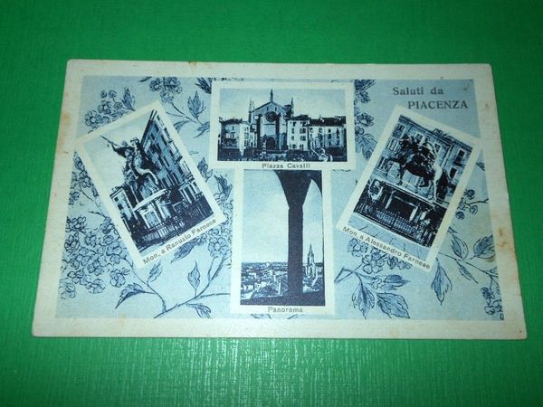 Cartolina Saluti da Piacenza - Vedute diverse 1936