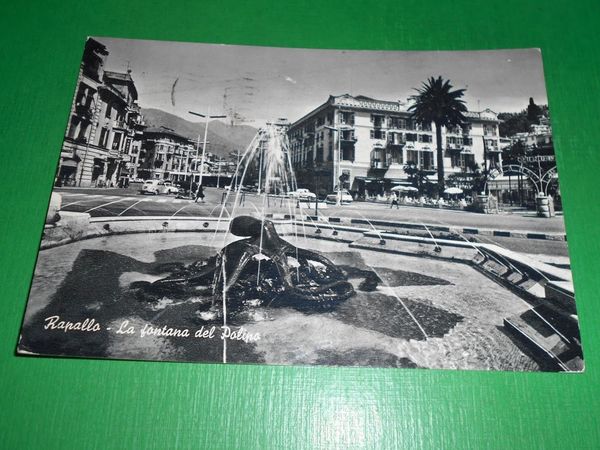 Cartolina Rapallo - La fontana del Polipo 1965