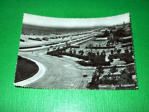 Cartolina Rimini - Nuovo lungomare 1955