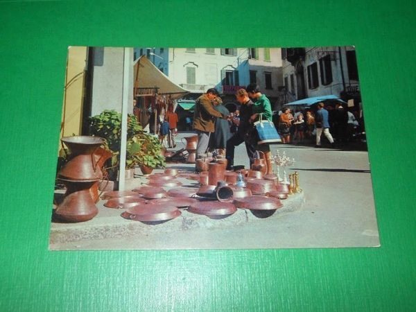 Cartolina Lago Maggiore - Luino - Mercato 1970 ca