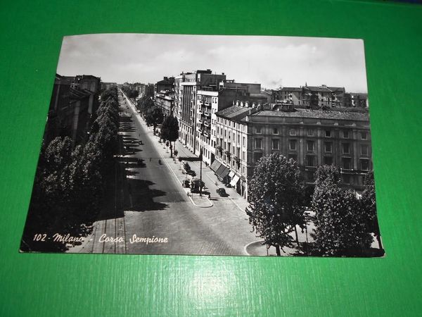 Cartolina Milano - Corso Sempione 1950