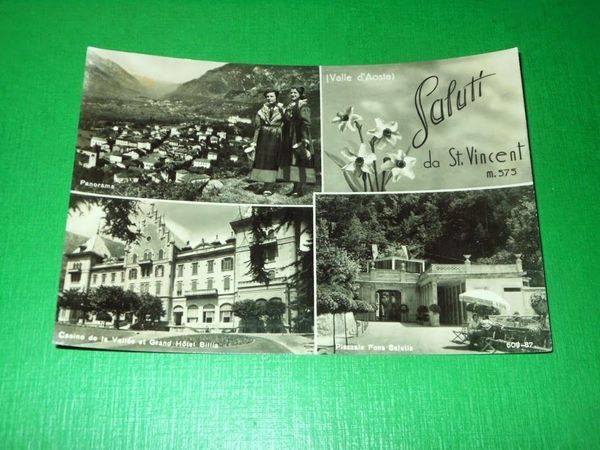 Cartolina Saluti da St. Vincent - Vedute diverse 1952