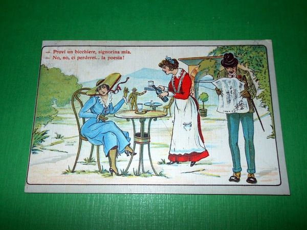 Cartolina satirica Bagni di Montecatini 1930