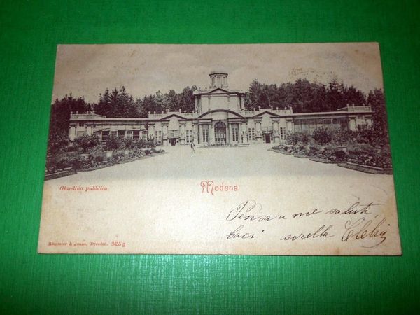 Cartolina Modena - Giardino Pubblico 1901