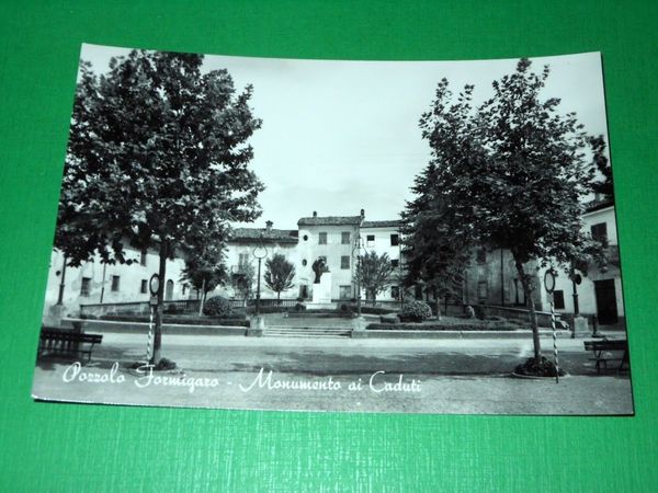 Cartolina Pozzolo Formigaro - Monumento ai Caduti 1955 ca