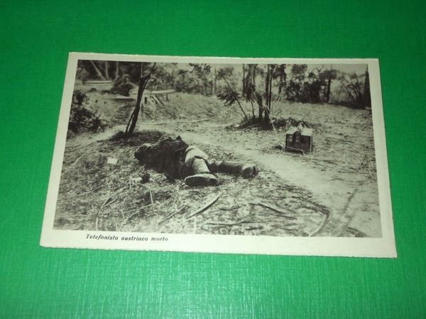 Cartolina Militaria WWI - Telefonista austriaco morto 1918 ca