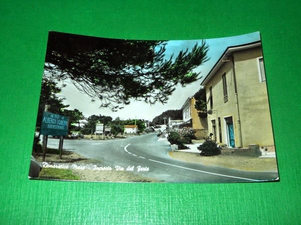 Cartolina Donaratico Mare - Incrocio Via del Forte 1965