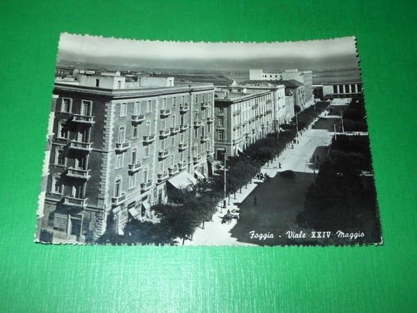 Cartolina Foggia - Viale XXIV Maggio 1952