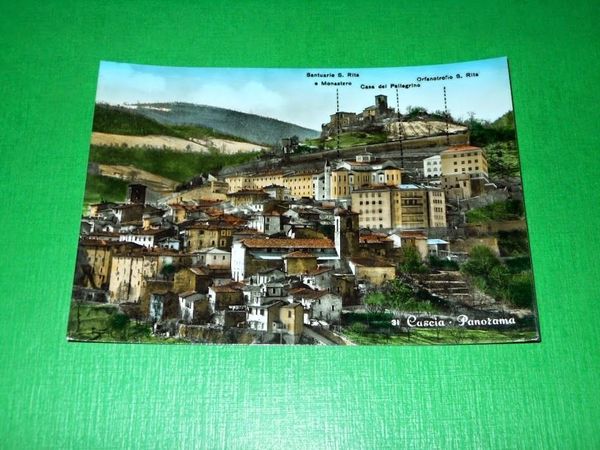 Cartolina Cascia - Panorama 1956