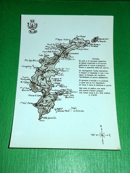 Cartolina Ponza - Cartina 1955 ca
