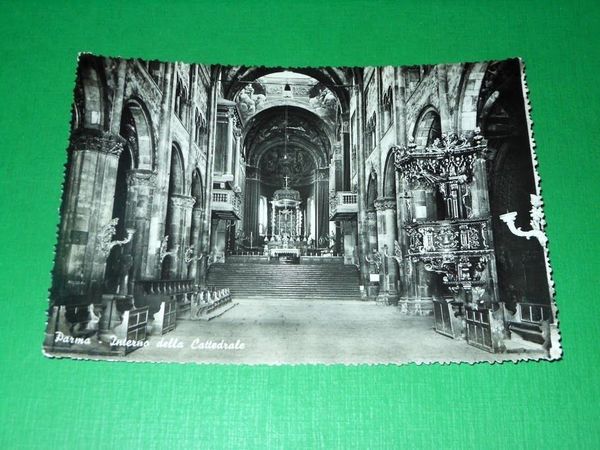Cartolina Parma - Interno della Cattedrale 1952