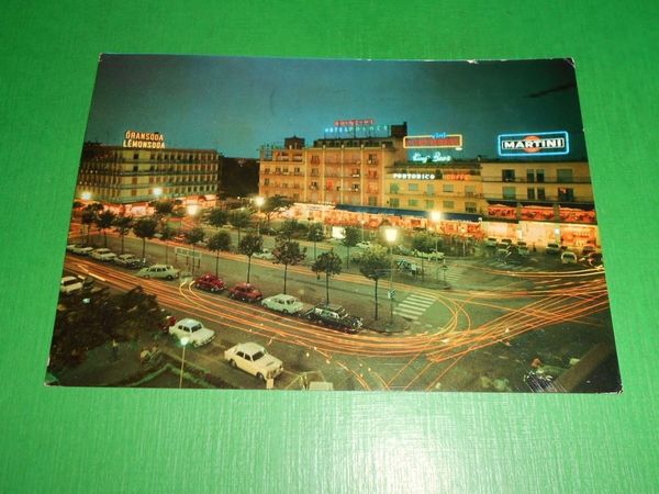 Cartolina Jesolo Lido - Piazza Mazzini - Notturno 1969