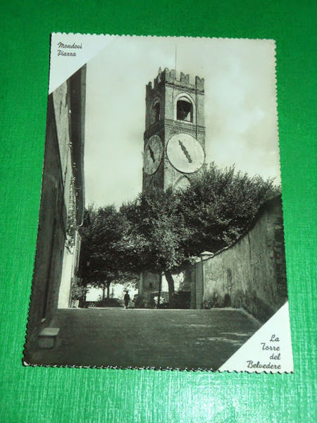 Cartolina Mondovì Piazza - La Torre del Belvedere 1952