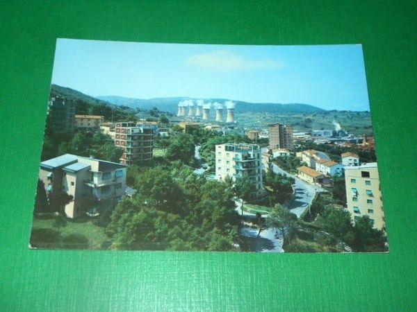 Cartolina Larderello ( Pisa )- Zona residenziale e Centrali geotermoelettriche …