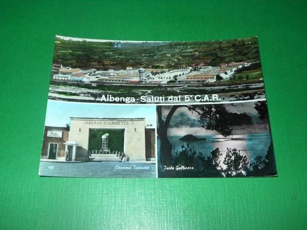 Cartolina Albenga - Saluti dal 5° C.A.R. 1960 ca