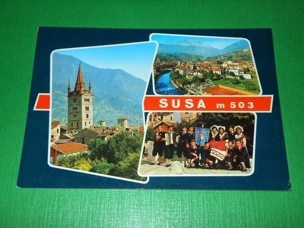 Cartolina Susa - Vedute diverse 1973