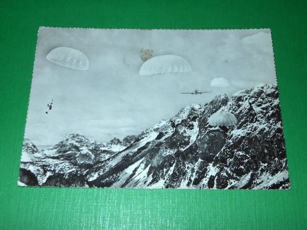 Cartolina Centro Militare di Paracadutismo - La discesa 1961