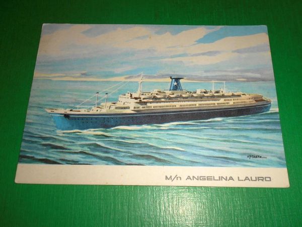 Cartolina Marina Navigazione Navi - M/N Angelina Lauro 1960 ca