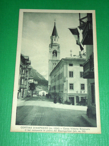 Cartolina Cortina d'Ampezzo - Corso Vittorio Emanuele - Il Campanile …