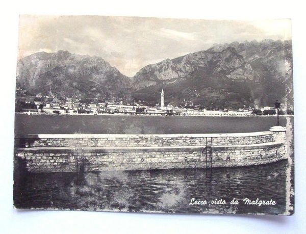 Cartolina Lecco visto da Malgrate 1951