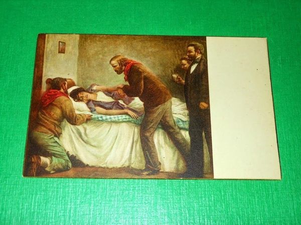 Cartolina Anita morente - F. Fabbi, Firenze Museo del Risorgimento