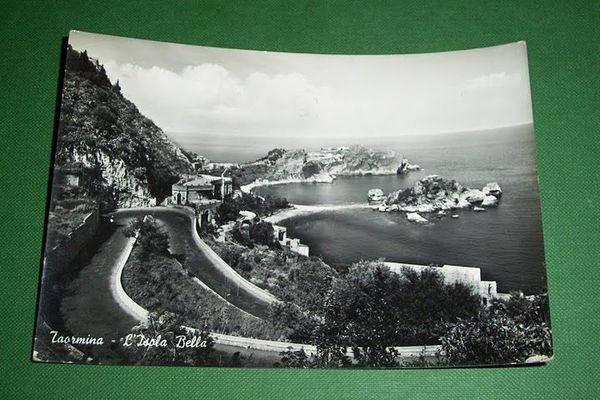 Cartolina Taormina - L' Isola Bella 1961