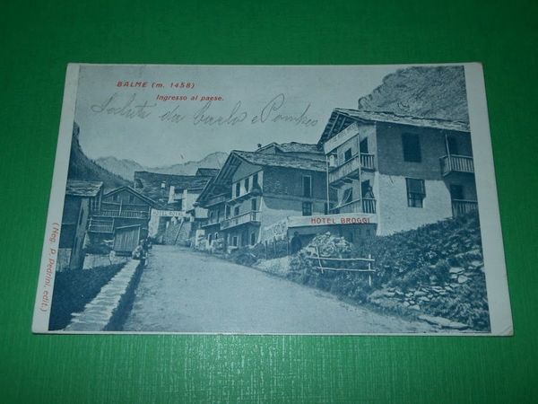 Cartolina Balme - Ingresso al Paese 1910 ca