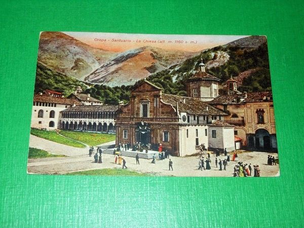 Cartolina Oropa - Santuario - La Chiesa 1928