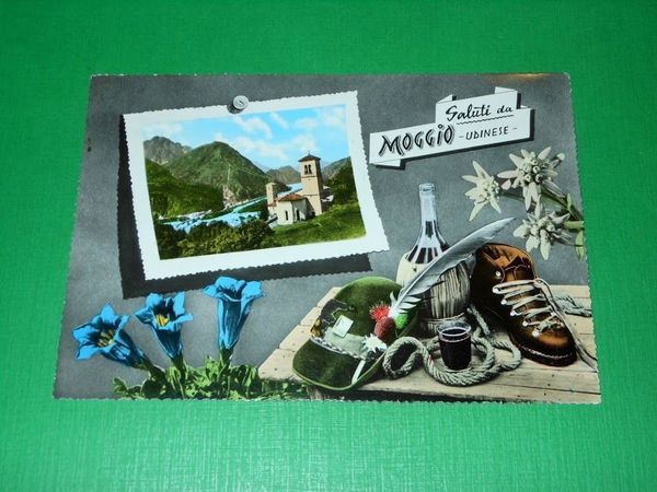 Cartolina Saluti da Moggio Udinese - Scorcio panoramico 1955 ca