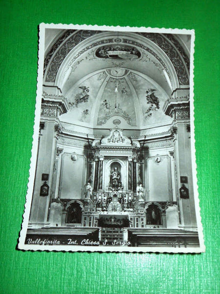 Cartolina Vallefiorita - Interno Chiesa S. Sergio 1956