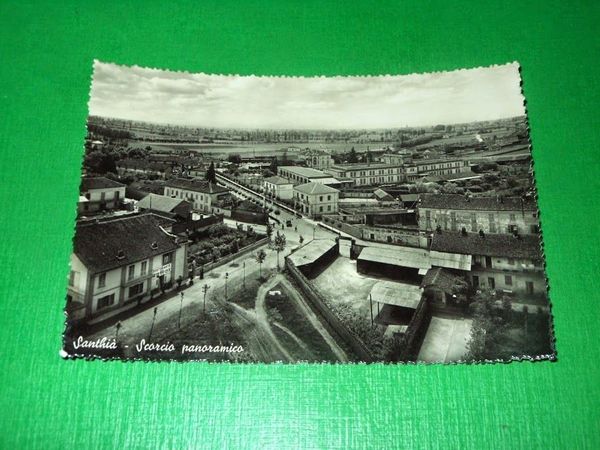 Cartolina Santhià - Scorcio panoramico 1950 ca