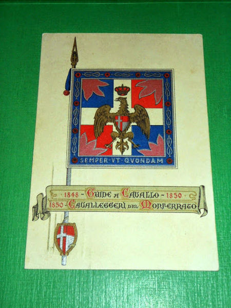 Cartolina Militaria - Reggimento Cavalleggeri del Monferrato 1941