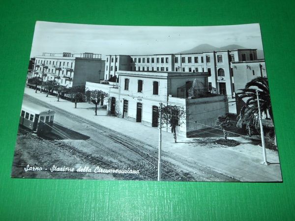 Cartolina Sarno - Stazione della Circumvesuviana 1959
