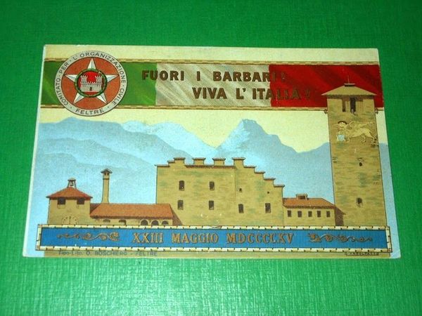 Cartolina Feltre Comitato per l' Organizzazione Civile 23 Maggio 1915